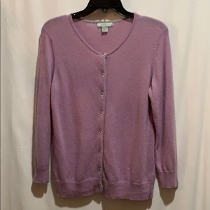 GENEVA SWEATER cashmere lavender SZ L cardigan